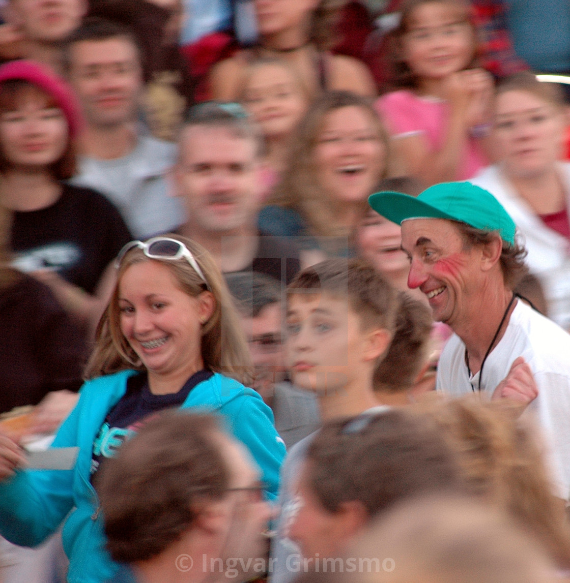 "Clown miming others at the state fair" stock image