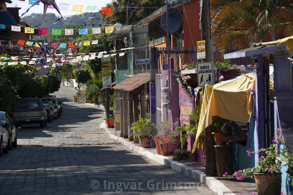 "Street in Zihuatanejo, Mexico" by Ingvar Grimsmo - $12.70 "Street in Zihuatanejo, Mexico" stock image