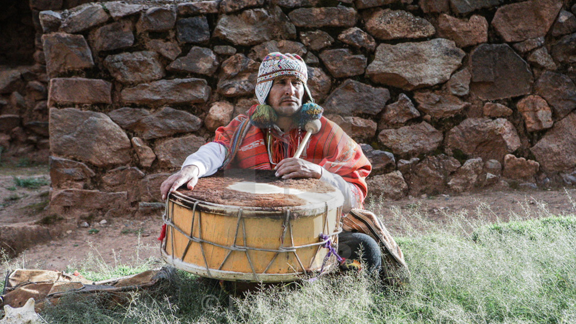 "The quechua drummer" by Ivan Sawyer - $12.56 "The quechua drummer" stock image