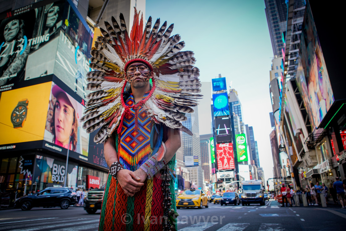 "Huni Kuin youth and musician, Mapu Huni Kuin, in Times Square NYC" by Ivan Sawyer - $12.56 "Huni Kuin youth and musician, Mapu Huni Kuin, in Times Square NYC" stock image