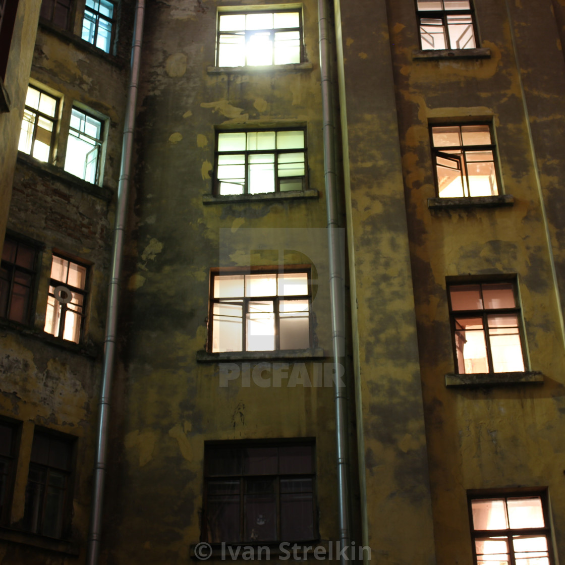 "A Courtyard in St. Petersburg at Night" by Ivan Strelkin - $15.44 "A Courtyard in St. Petersburg at Night" stock image