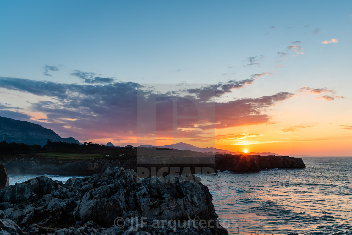 "Cliffs at bufones of Pria in the Cantabrian Sea, Asturias" stock image