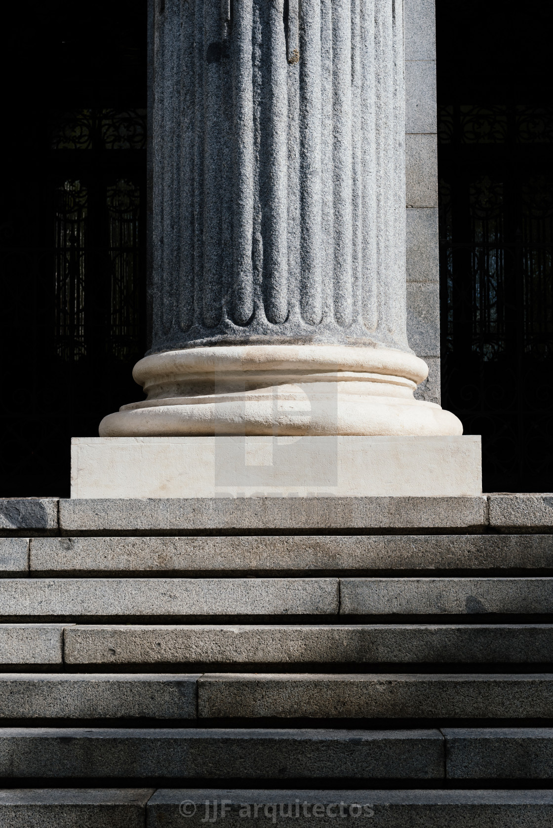 "Marble Corinthian Column Base in Public Building" stock image