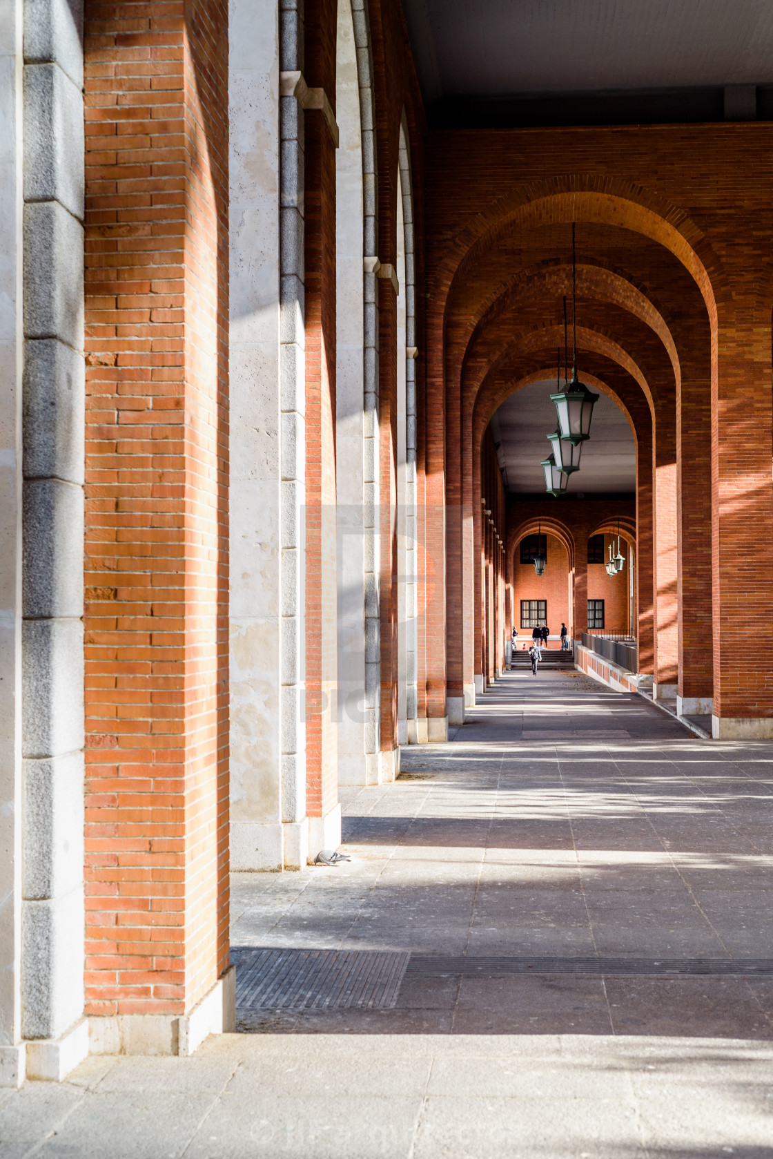 "Nuevos Ministerios brick arched gallery in Madrid" stock image