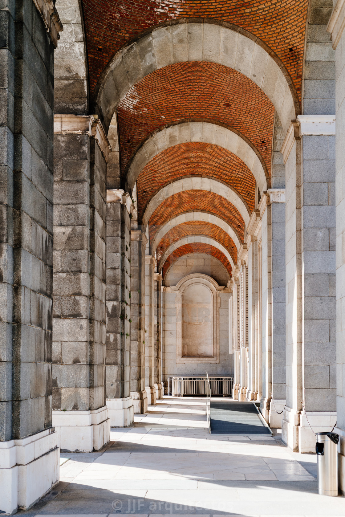 "Arcade in Royal Palace in Madrid, Spain" stock image