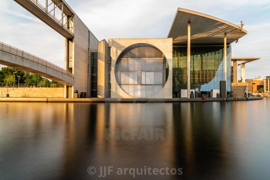 "Government building in Berlin at sunset in summer" stock image