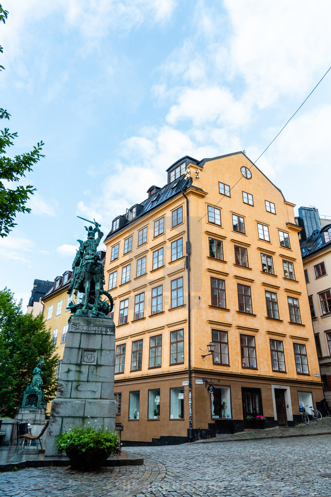 "View of cobblestoned street in Gamla Stan in Stockholm" stock image