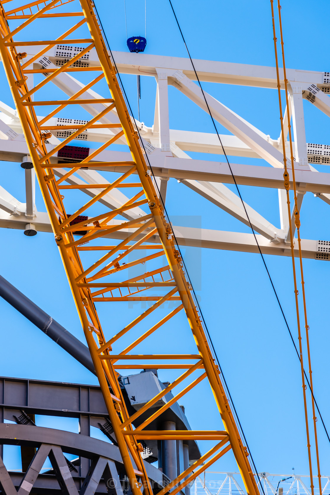 "Close-up Detail of Heavy Machinery And Structural Element" by JJF arquitectos - £100.00 "Close-up Detail of Heavy Machinery And Structural Element" stock image