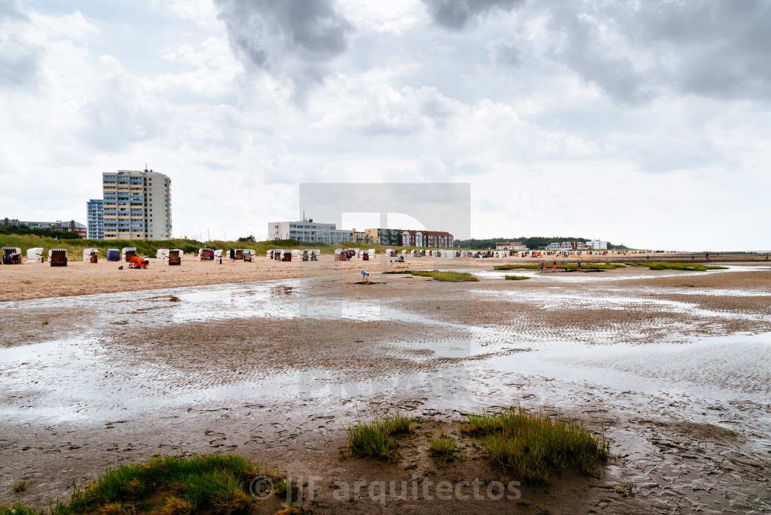 "The Beach of Cuxhaven on low tide" stock image