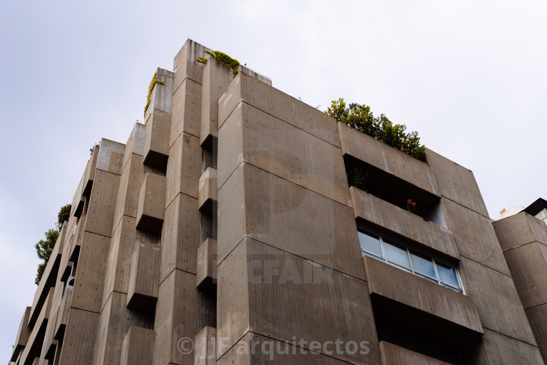 "Luxury residential concrete building in central Madrid" stock image