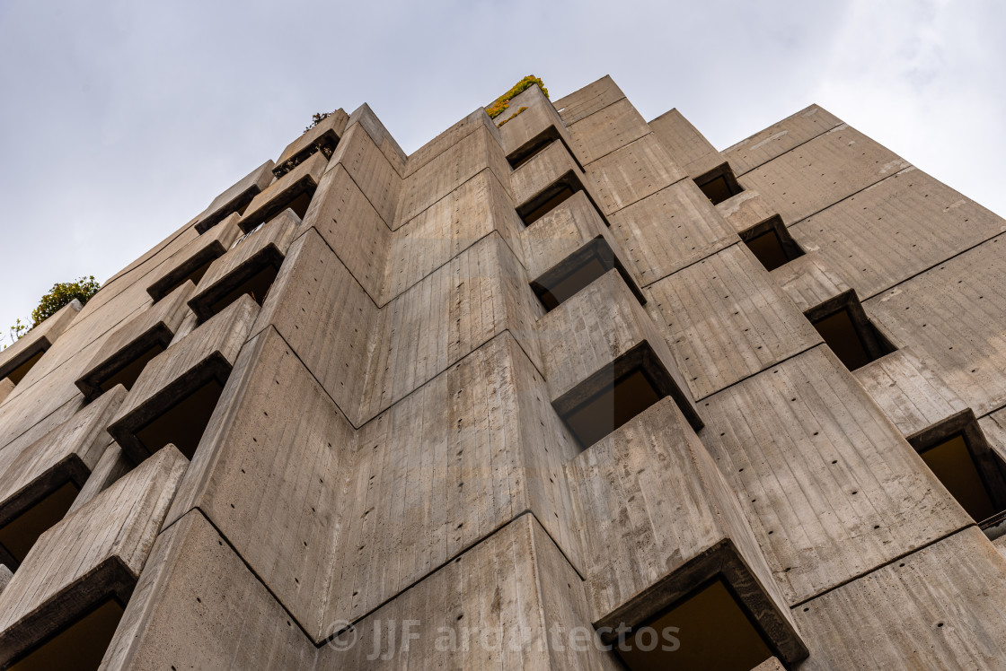 "Luxury residential concrete building in central Madrid" stock image