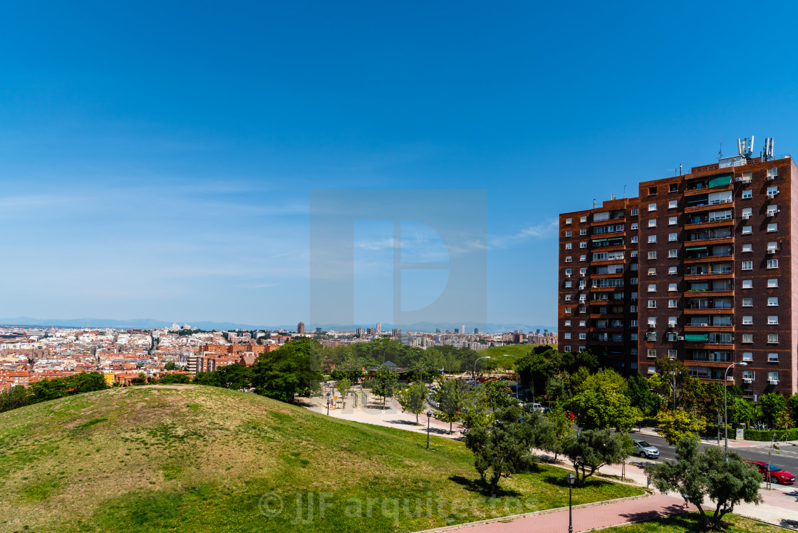 "Skyline of Madrid from Tio Pio Par" stock image