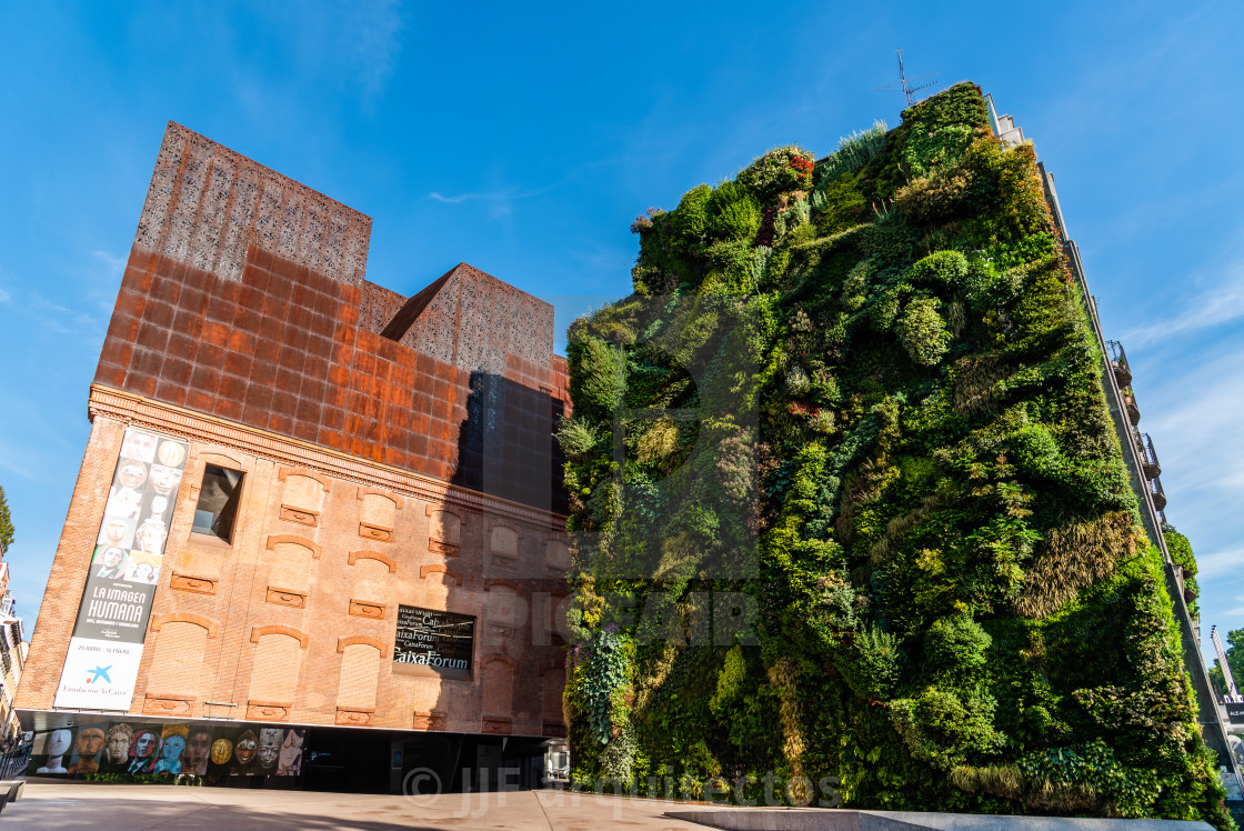 "Outdoors view of CaixaForum building in Madrid" stock image