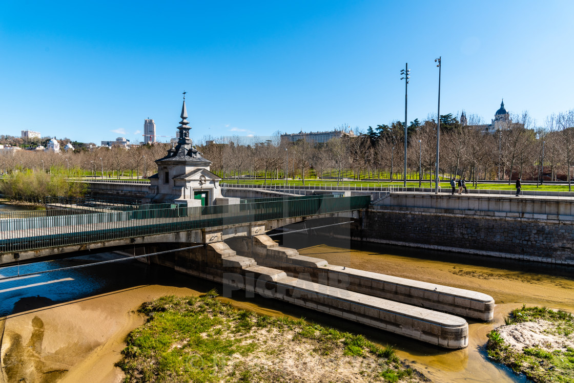 "Puente de Segovia over Manzanares River in Madrid" stock image