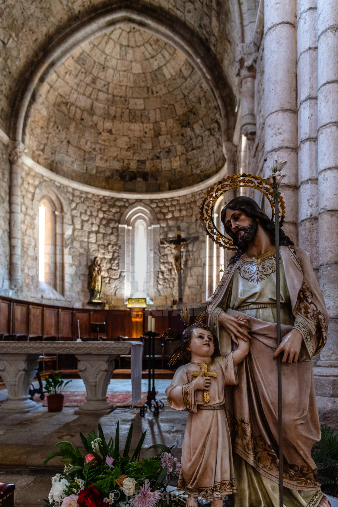 "Interior view of the Church of Saint Philip in Brihuega" stock image