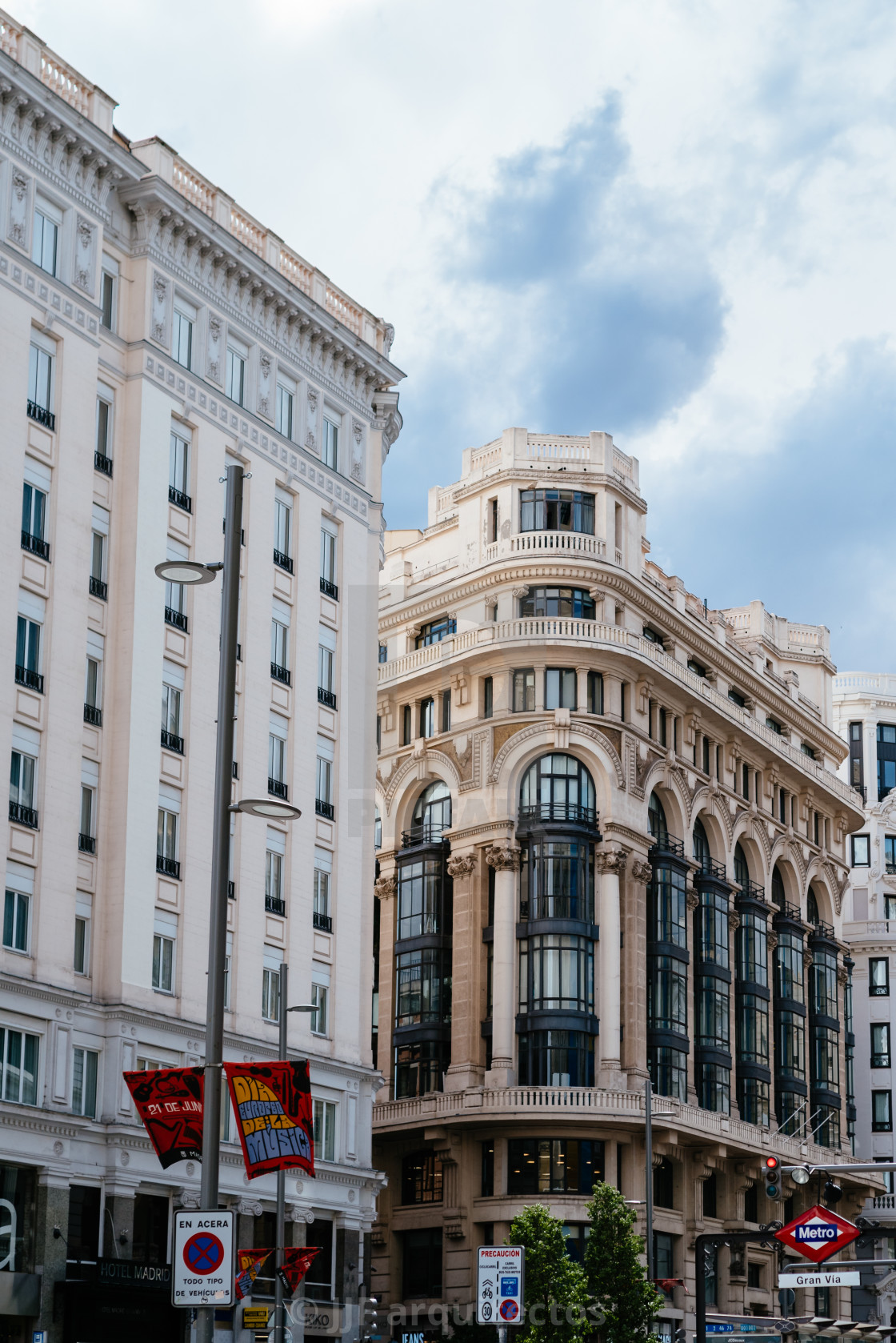 "Cityscape of Gran Via Avenue in Madrid" stock image