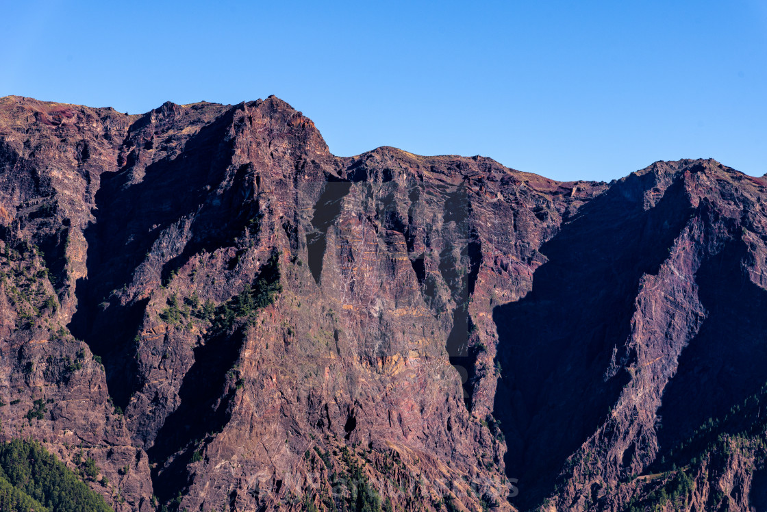 "National Park of Caldera de Taburiente. Old Volcano Crater. Roque de los Muchachos" stock image