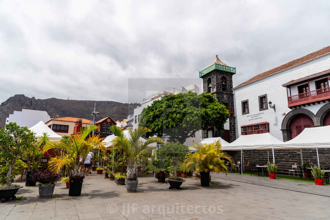 "Square of Santo Domingo in Santa Cruz de La Palma" stock image