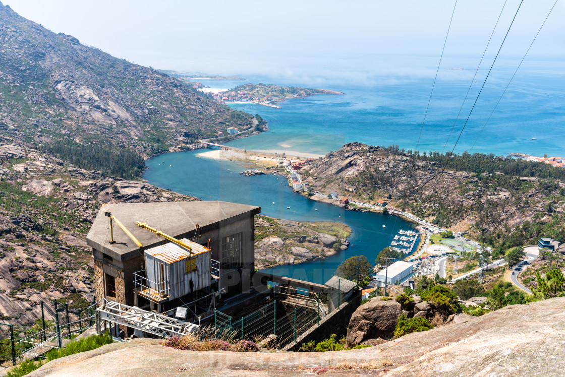 "Aerial view of Costa da Morte or Death Coast from view point of Ezaro in Galicia, Spain" stock image