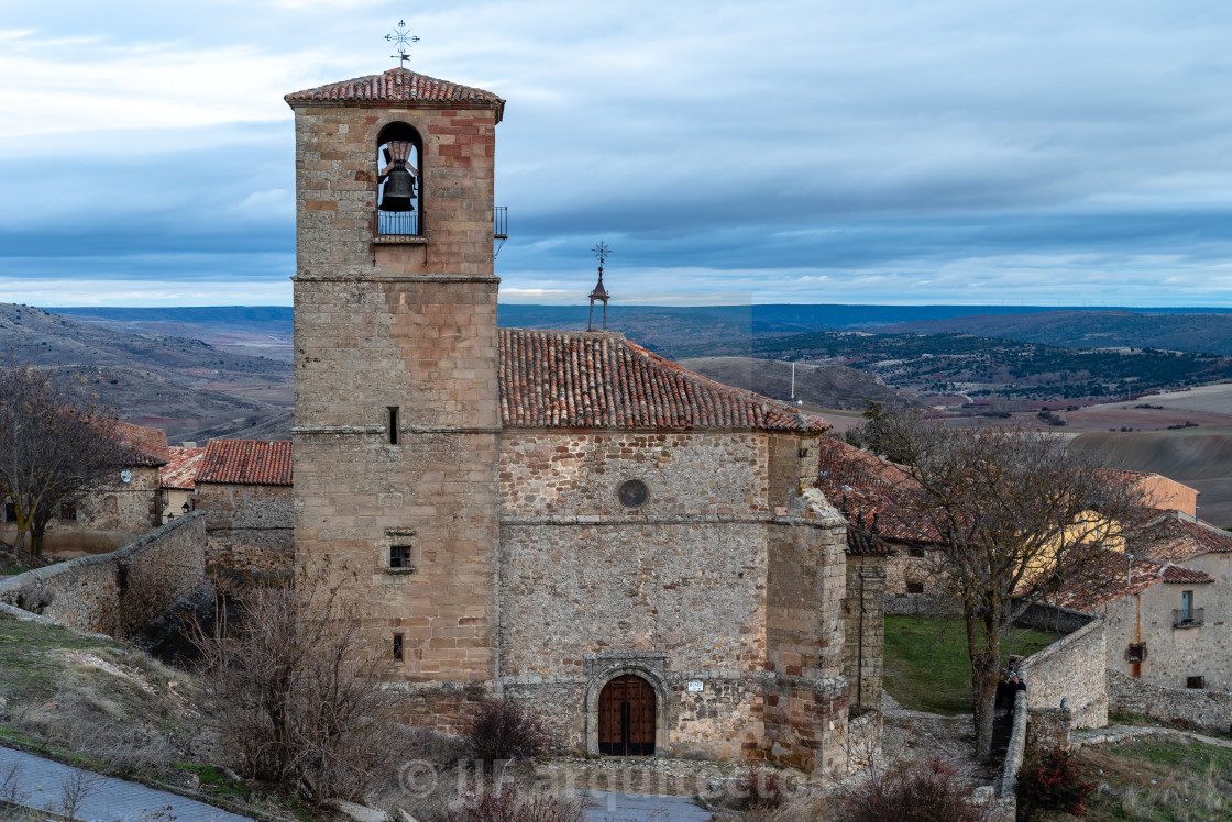 "The church and Museum of Holy Trinity in the historic town of Atienza" stock image