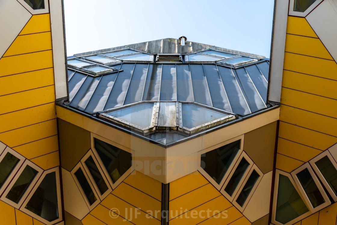 "Yellow cubic houses in Rotterdam. FUll Frame" stock image