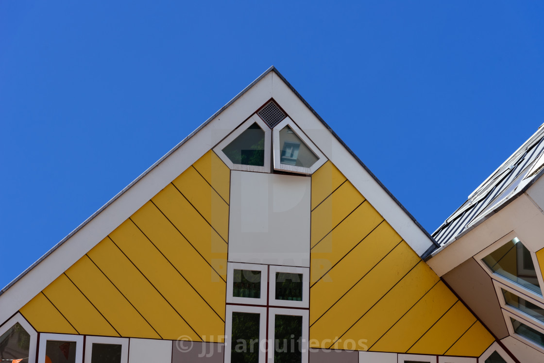 "Yellow cubic houses in Rotterdam in Netherlands" stock image