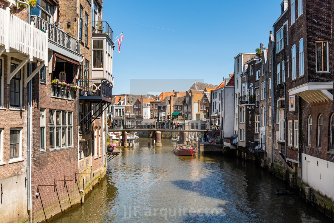 "Scenic view of the old town of Dordrecht" stock image