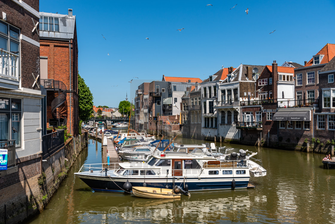 "Scenic view of the old town of Dordrecht" stock image