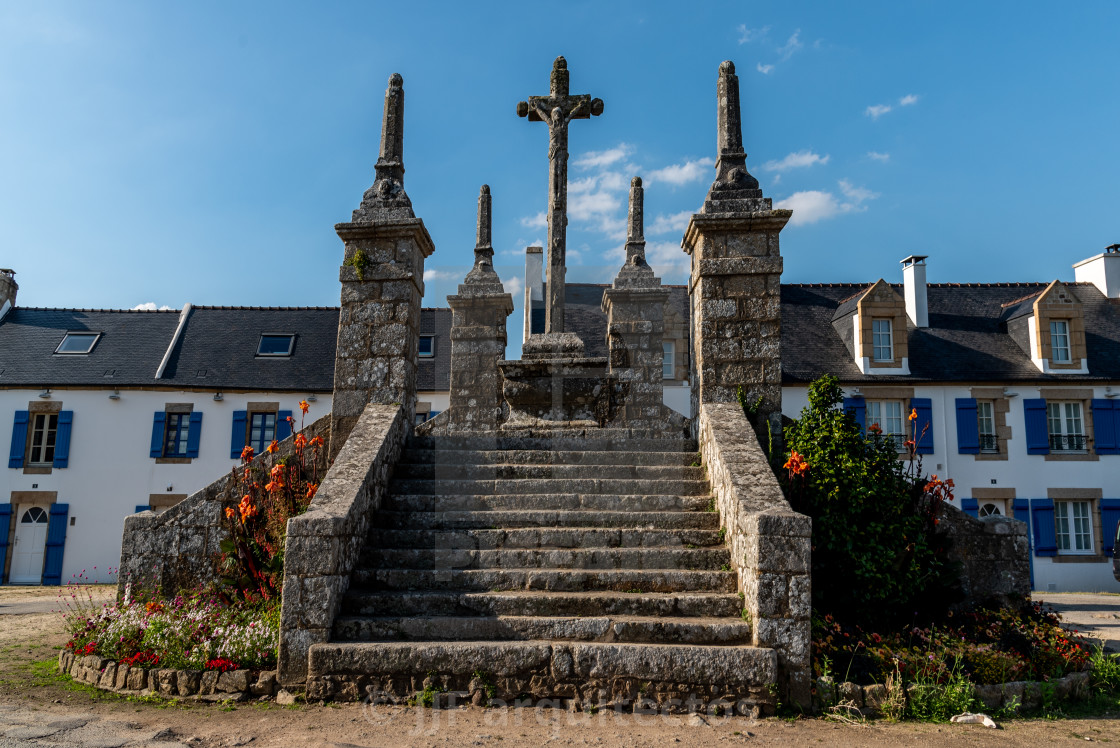 "Calvaire of Saint-Cado in Brittany in France" stock image