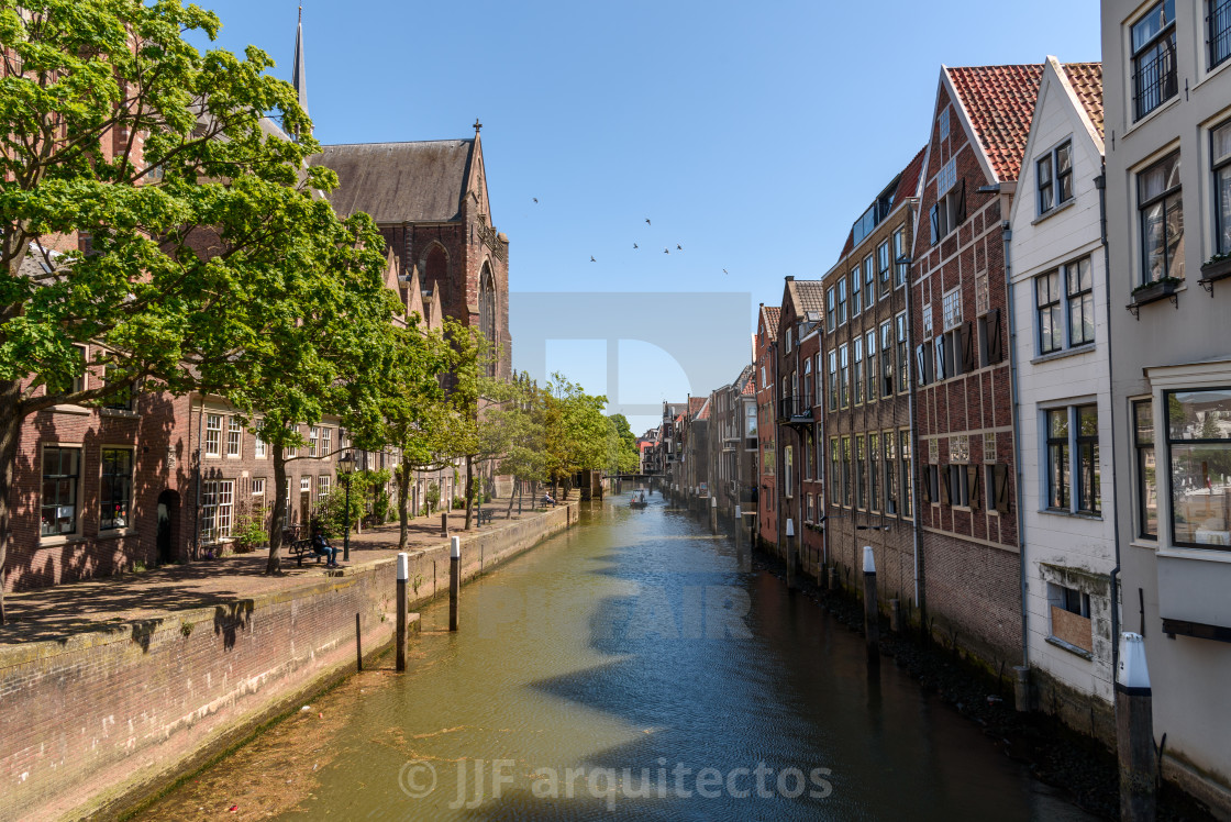 "Scenic view of the old town of Dordrecht" stock image