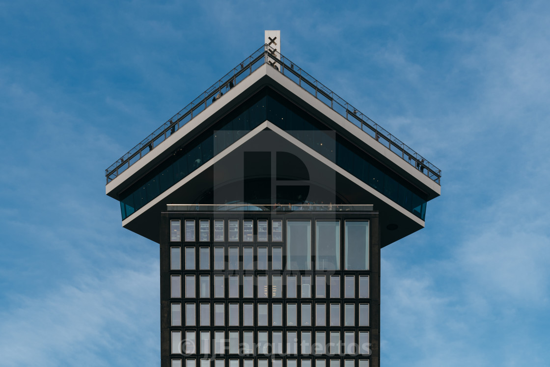 "The A'DAM Tower. Office skyscraper in Amsterdam." stock image