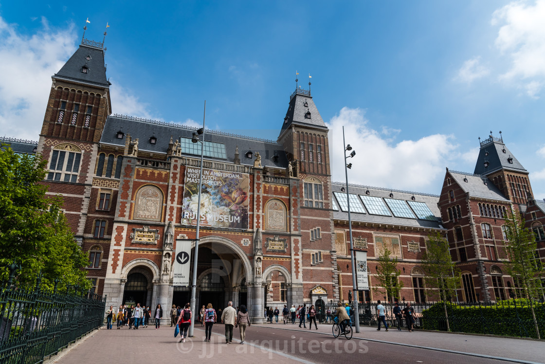 "Rijksmuseum National state museum in Amsterdam a bright day of summer" stock image