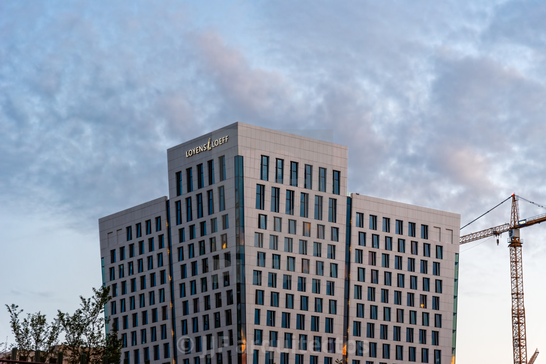 "Loyens Loeff lawyer and legal services firm skyscraper in Amsterdam" stock image