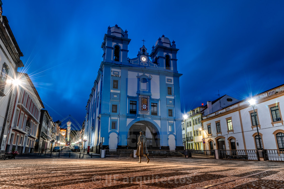 "The Church of Misericordia in Angra Do Heroismo at night" stock image