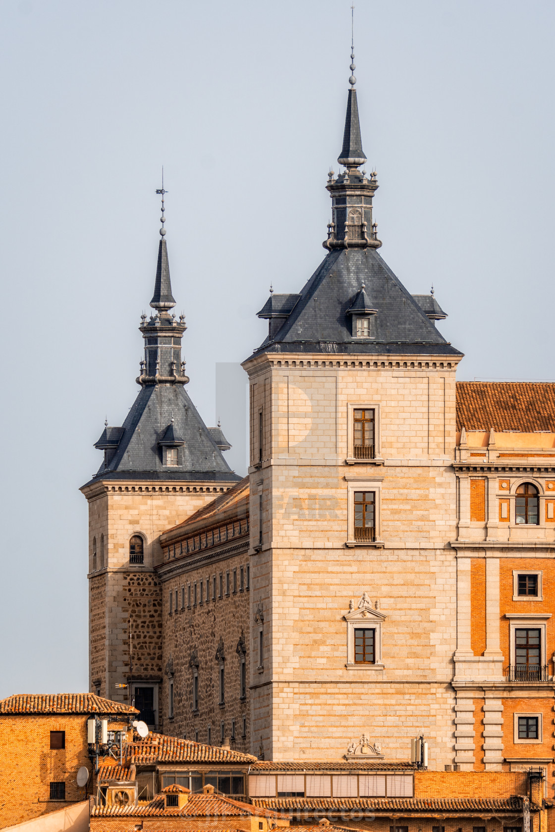 "View of The Alcazar of Toledo. Telephoto lens view" stock image