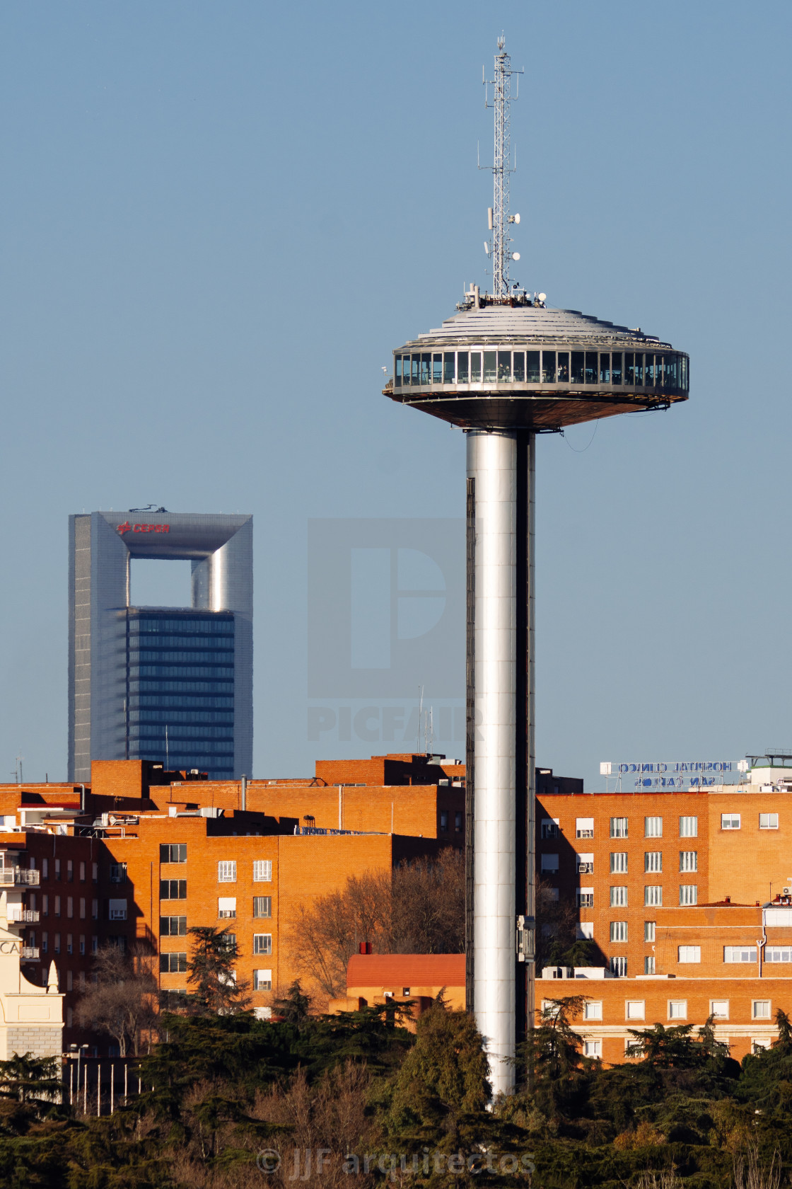 "Skyline of the city of Madrid. Viewpoint of Moncloa" stock image