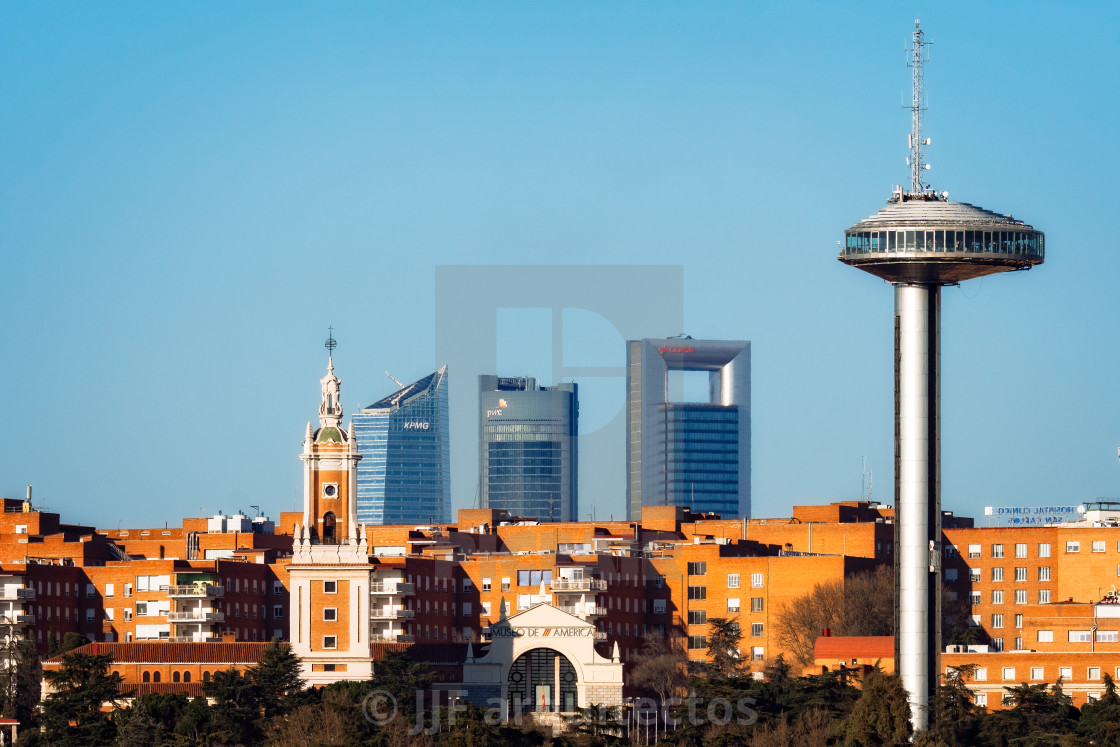 "Skyline of the city of Madrid. Viewpoint of Moncloa" stock image