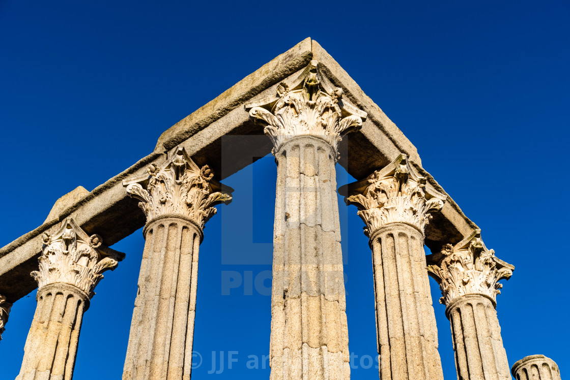 "Roman Temple of Diana in Evora, Portugal" stock image