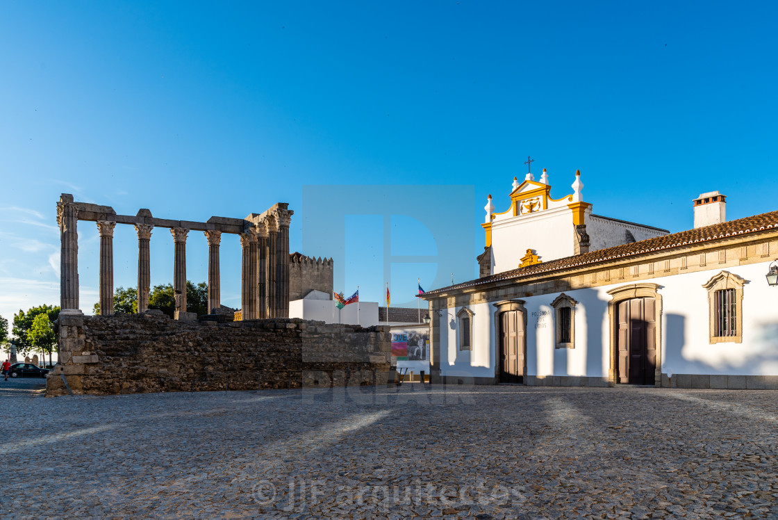 "Roman Temple of Diana in Evora, Portugal" stock image