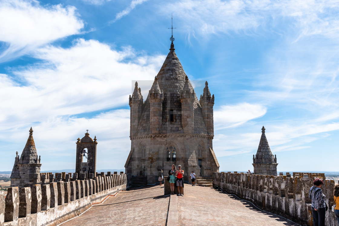 "The roofs of the Cathedral of Evora." stock image