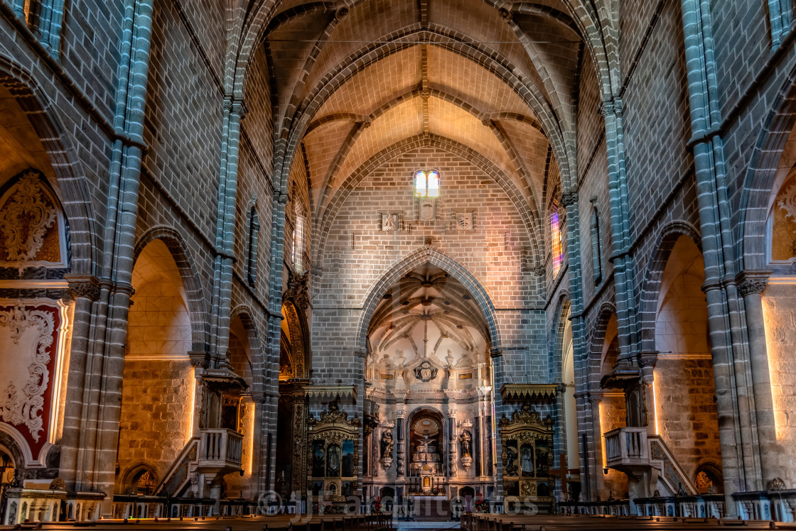 "Interior view of the Church of St Francis in Evora" stock image