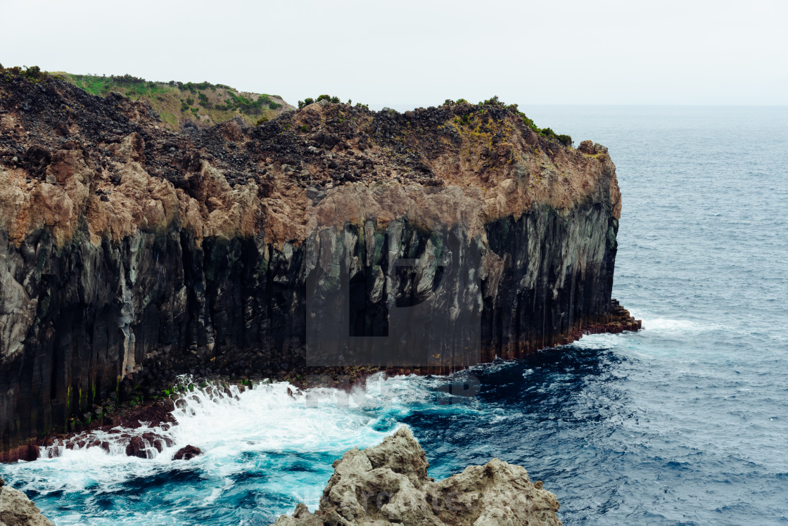 "Cliffs in the north coast of Terceira Island" stock image