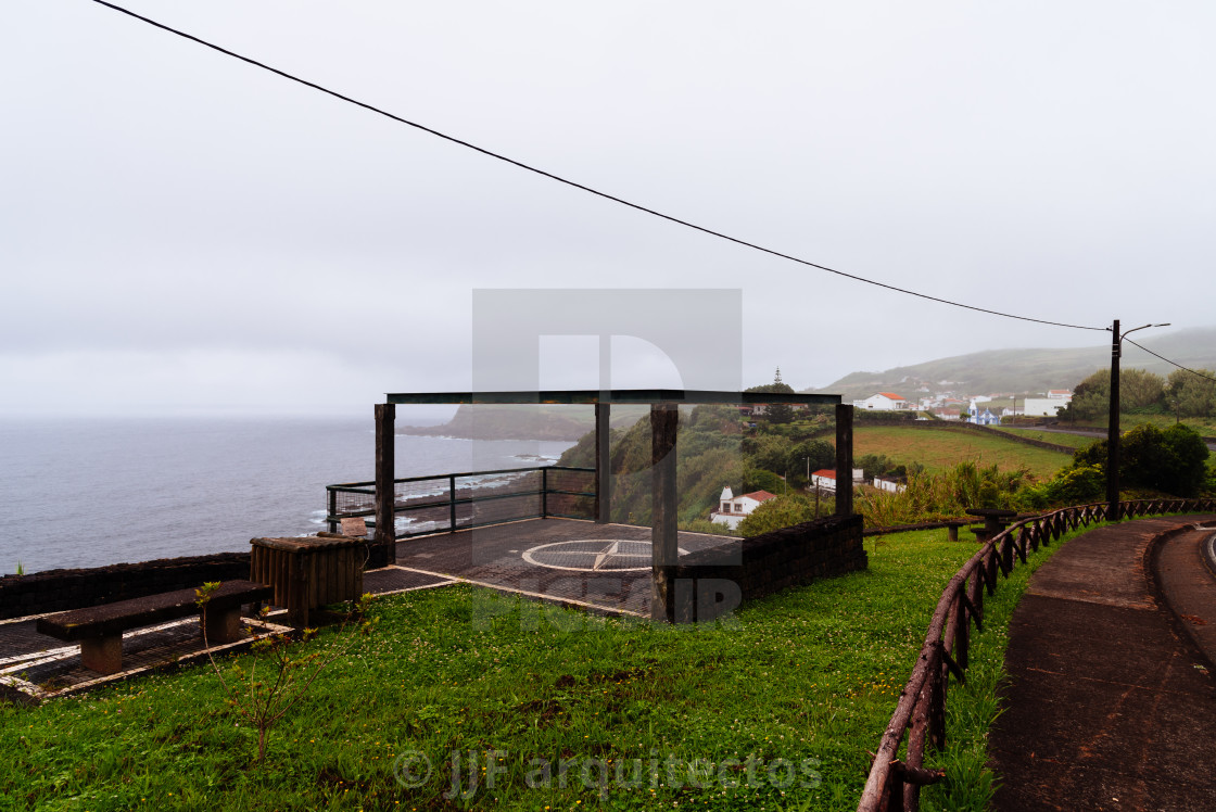 "Viewpoint of Moinhos in Quatro Ribeiras in the north coast of Terceira Island" stock image