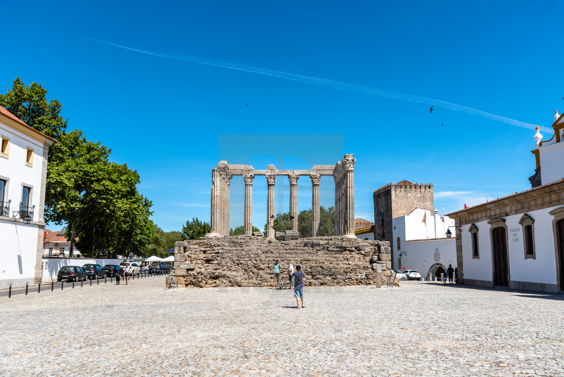 "Roman Temple of Diana in Evora, Portugal" stock image