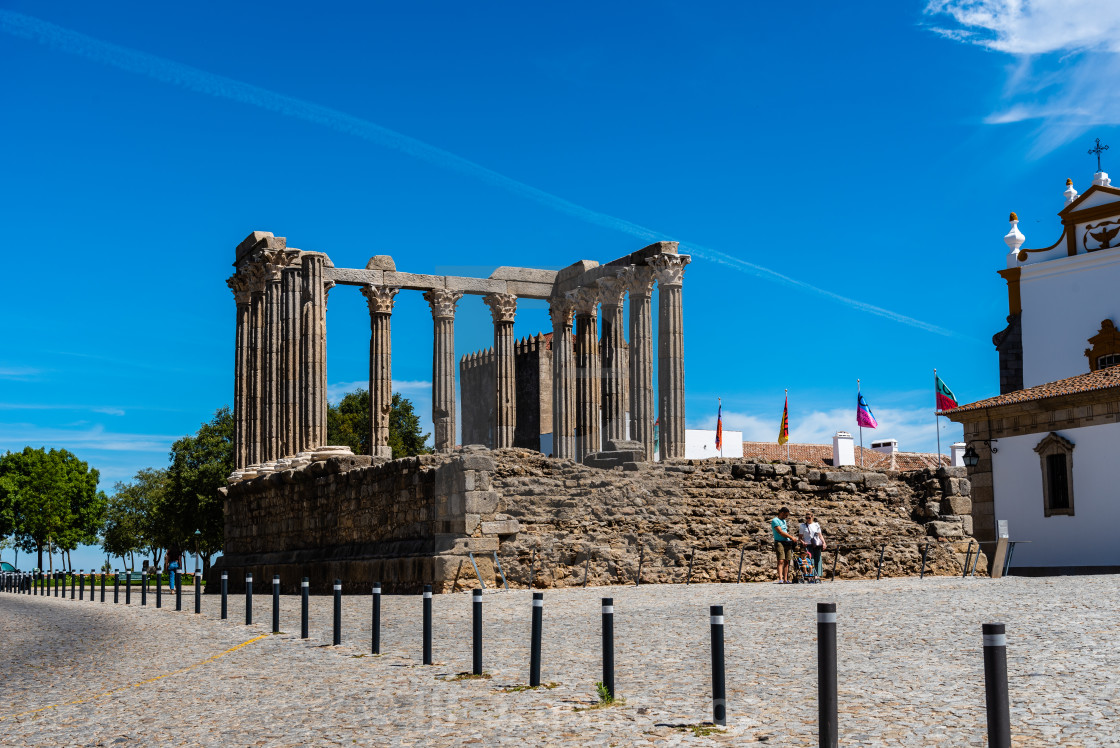 "Roman Temple of Diana in Evora, Portugal" stock image