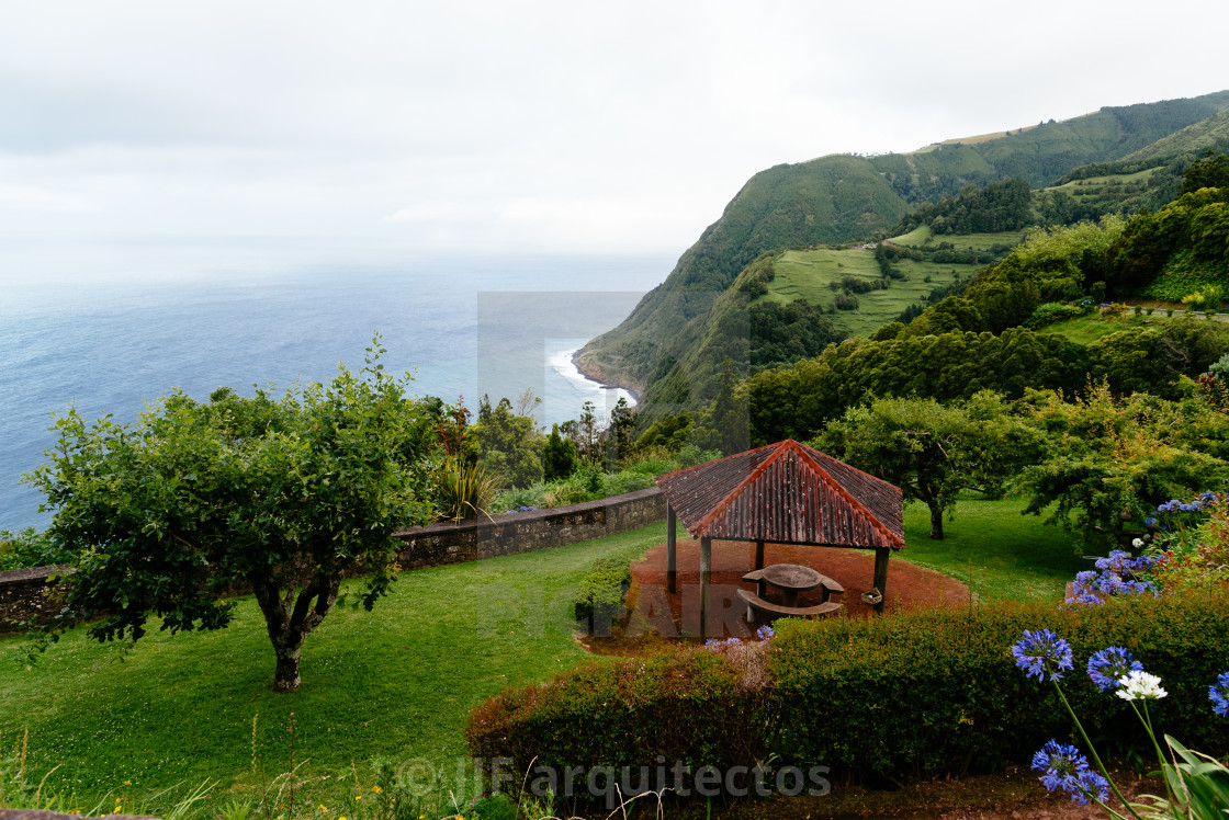 "Scenic view of the east coast of Sao Miguel Island, Azores" stock image