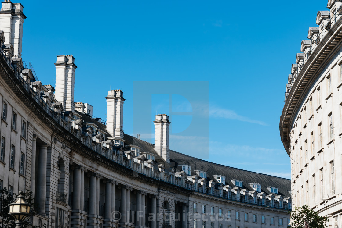 "Old buildings in Regent Street in the city of Westminster in London" stock image