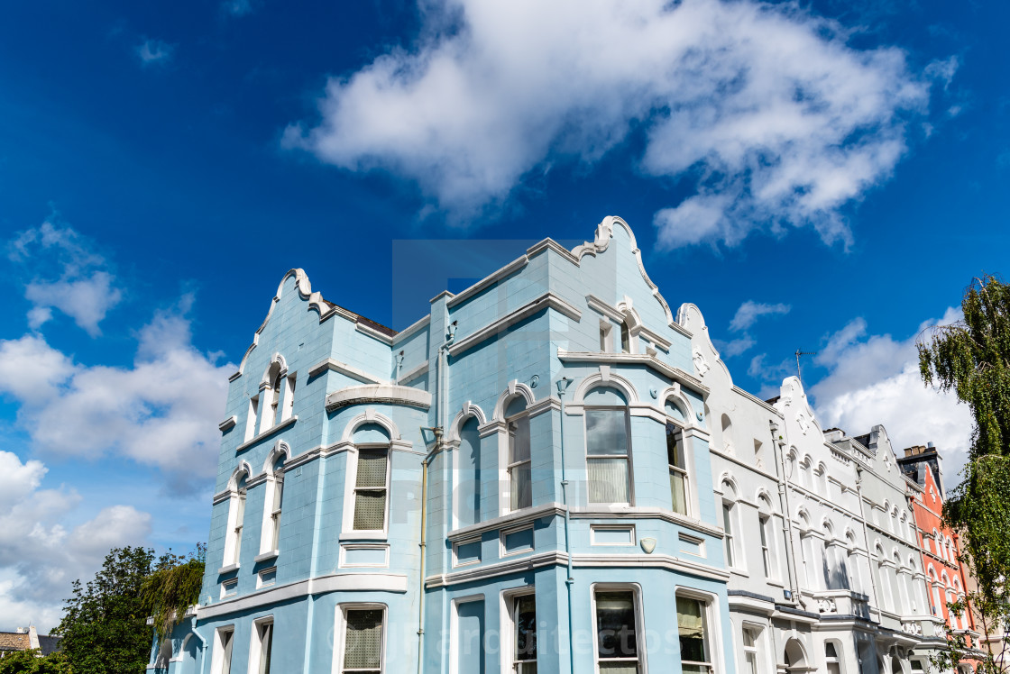 "Traditional houses in Notting Hill neighborhood in London" stock image