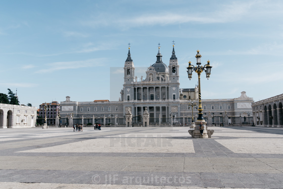 "Royal Palace in Madrid in a sunny spring day" stock image