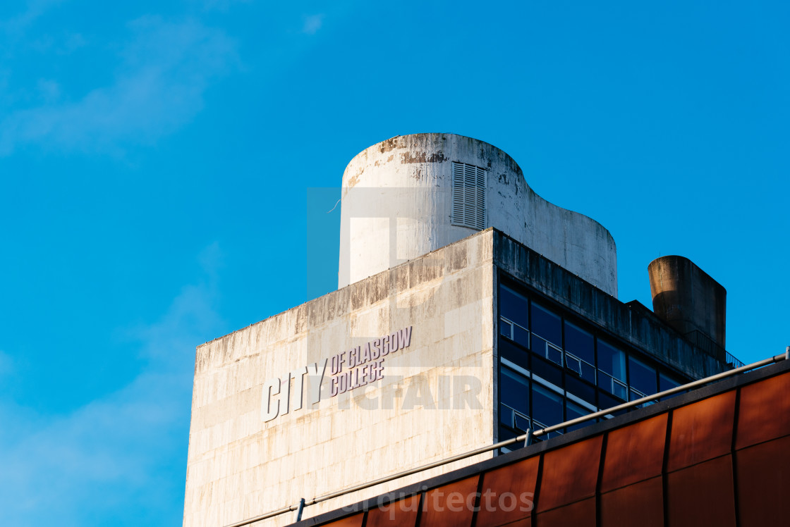 "City of Glasgow College building against blue sky" stock image